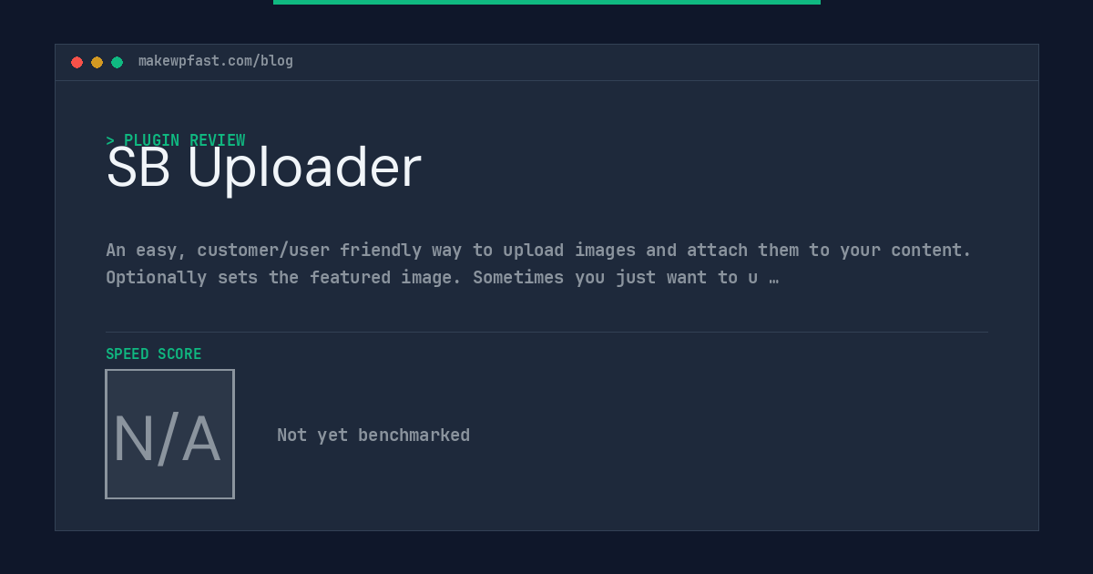 SB Uploader - MakeWPFast
