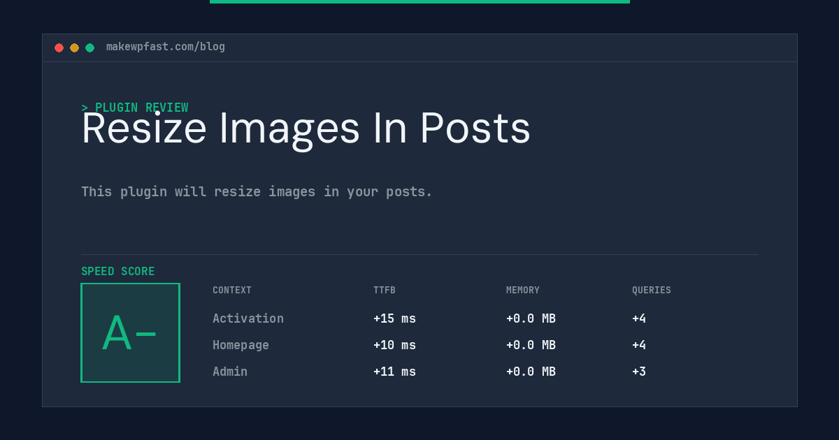 Resize Images In Posts - MakeWPFast