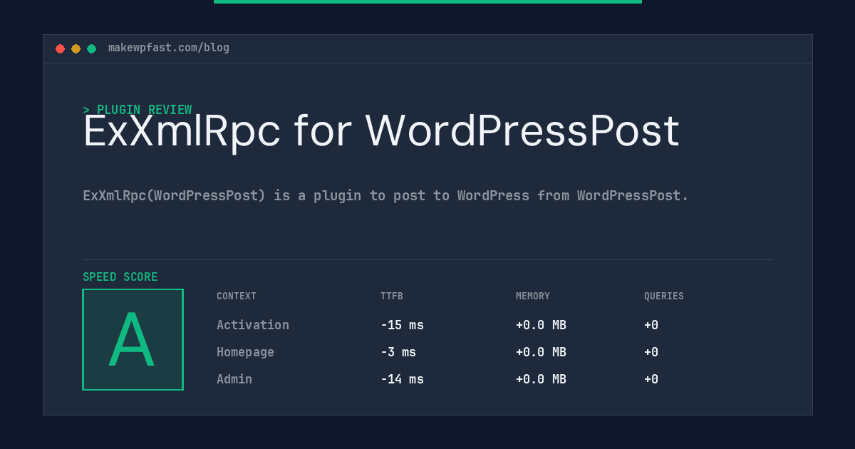 ExXmlRpc for WordPressPost - MakeWPFast