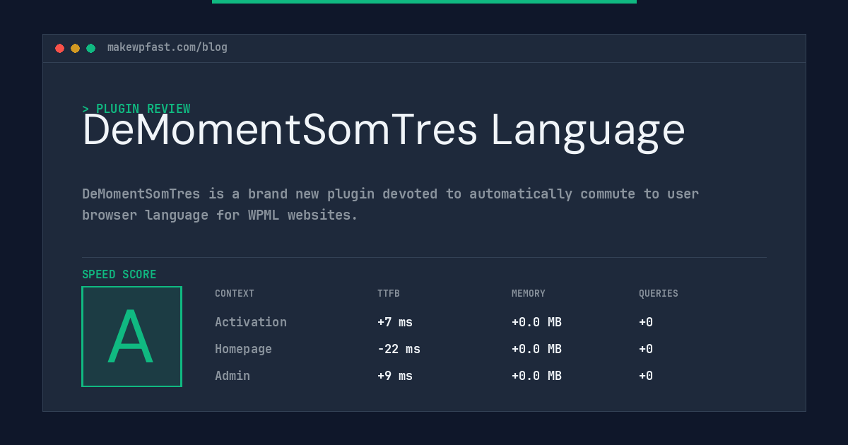DeMomentSomTres Language - MakeWPFast
