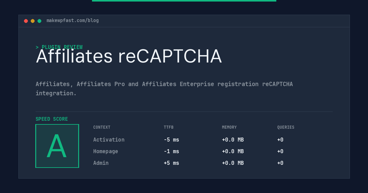 Affiliates reCAPTCHA - MakeWPFast