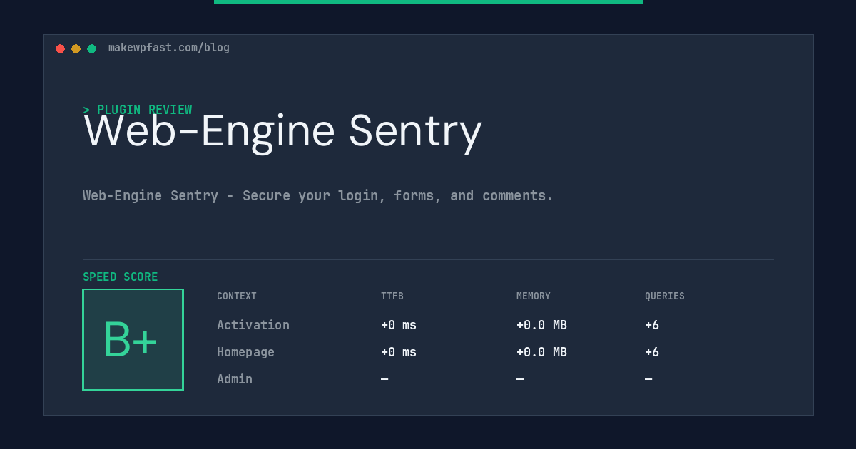 Web-Engine Sentry - MakeWPFast