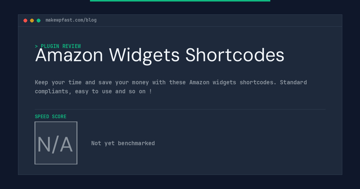 Amazon Widgets Shortcodes - MakeWPFast