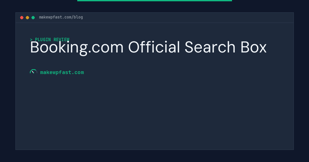 Booking.com Official Search Box - MakeWPFast