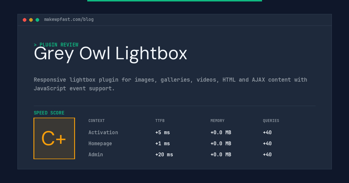 Grey Owl Lightbox - MakeWPFast