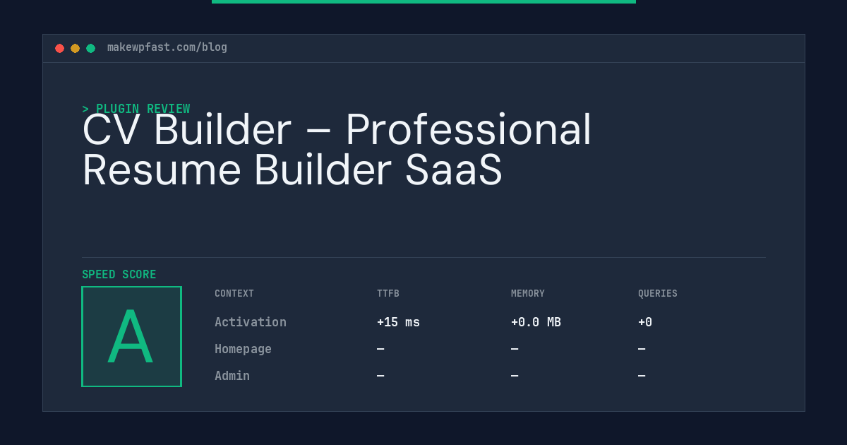 CV Builder – Professional Resume Builder SaaS - MakeWPFast