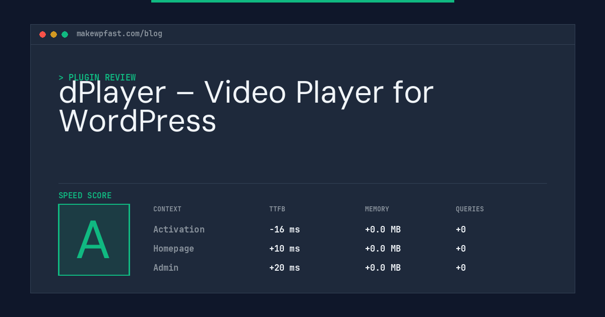 dPlayer – Video Player for WordPress - MakeWPFast