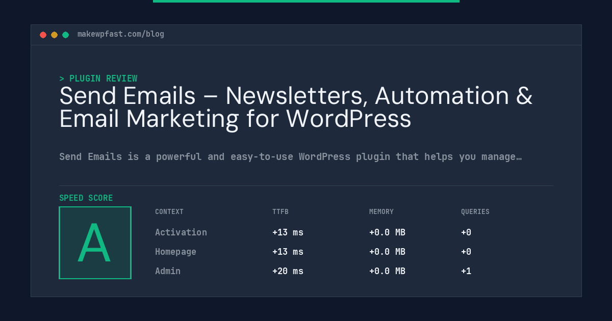 Send Emails – Newsletters, Automation & Email Marketing for WordPress - MakeWPFast