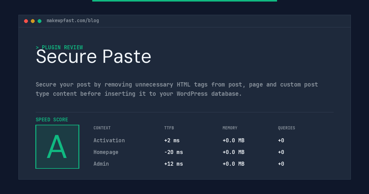 Secure Paste - MakeWPFast