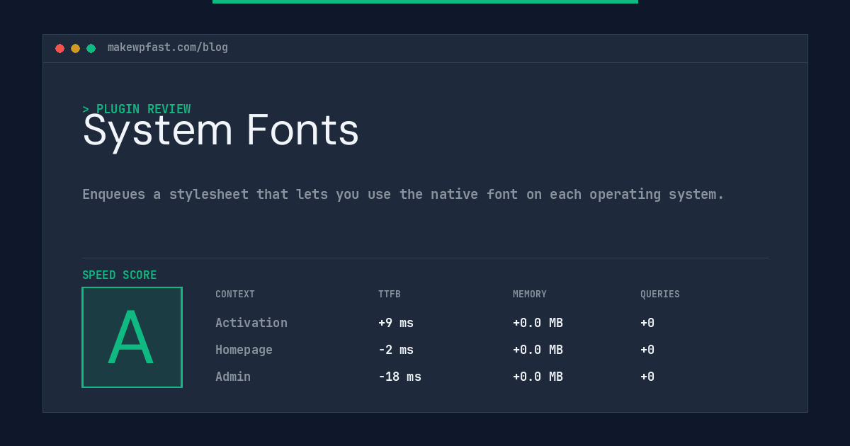 System Fonts - MakeWPFast