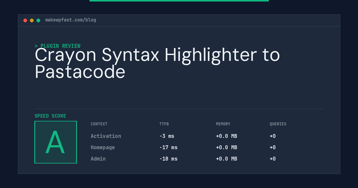Crayon Syntax Highlighter to Pastacode - MakeWPFast