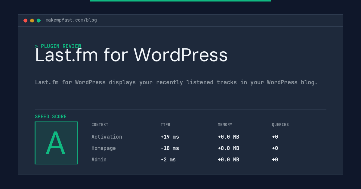 Last.fm for WordPress - MakeWPFast