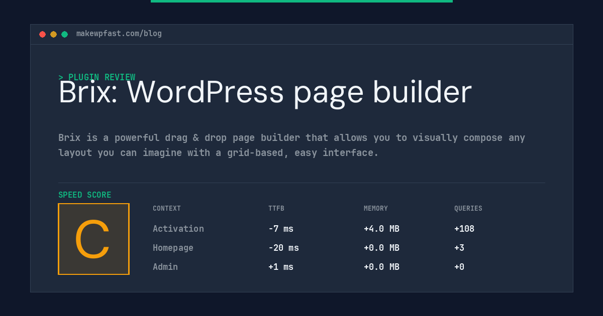Brix: WordPress page builder - MakeWPFast
