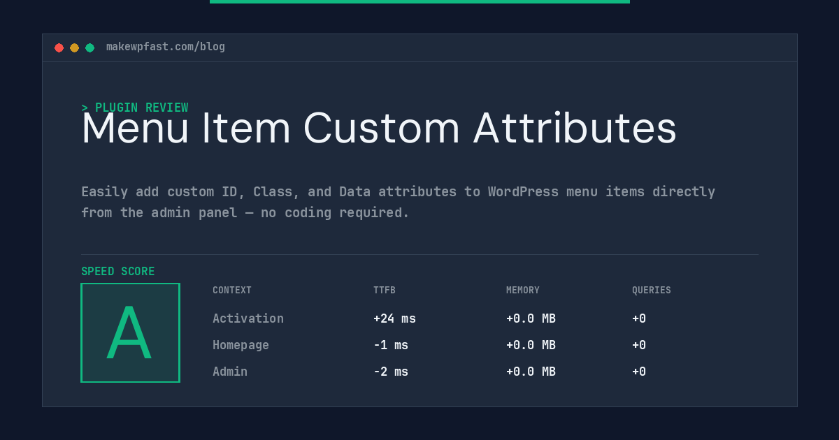 Menu Item Custom Attributes - MakeWPFast