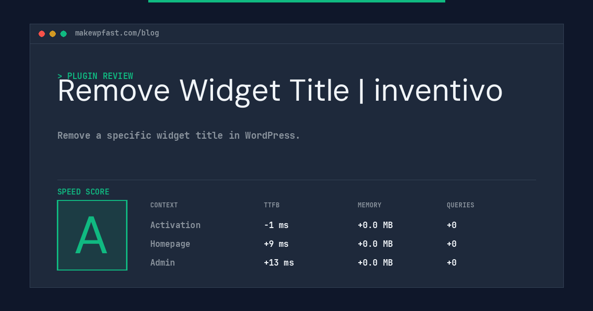 Remove Widget Title | inventivo - MakeWPFast