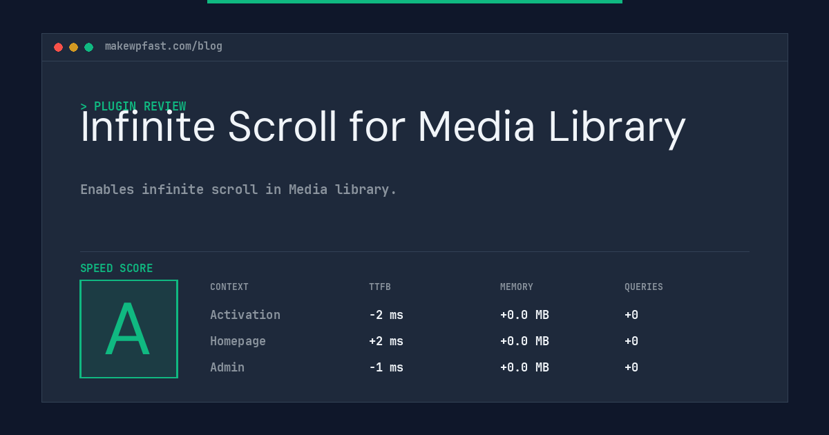 Infinite Scroll for Media Library - MakeWPFast