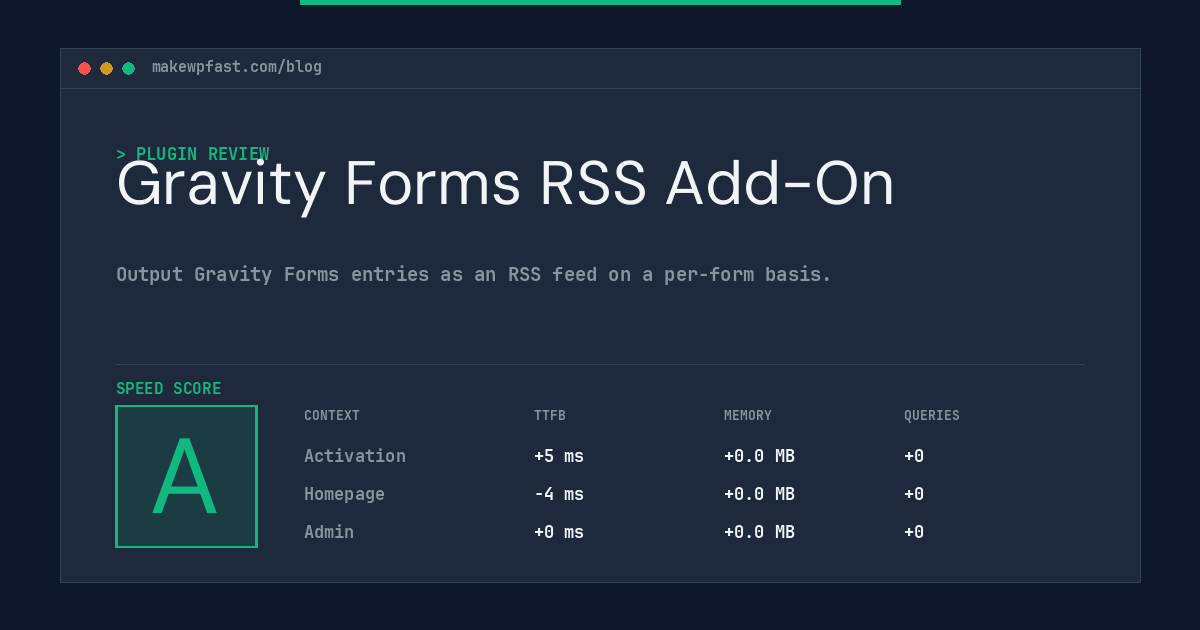 Gravity Forms RSS Add-On - MakeWPFast