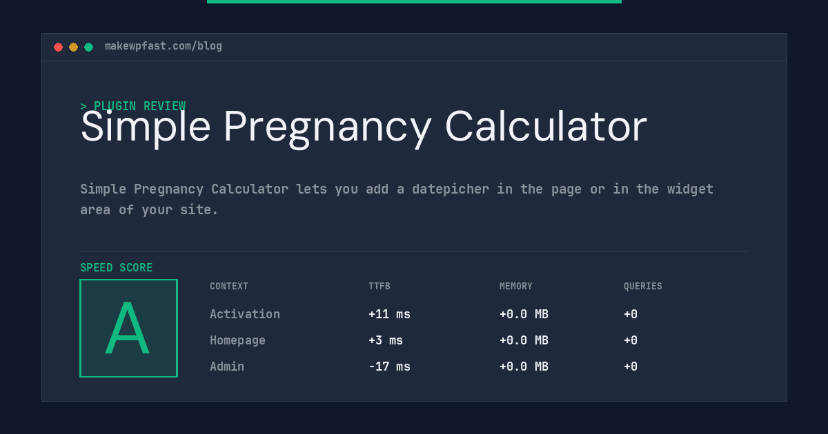 Simple Pregnancy Calculator - MakeWPFast