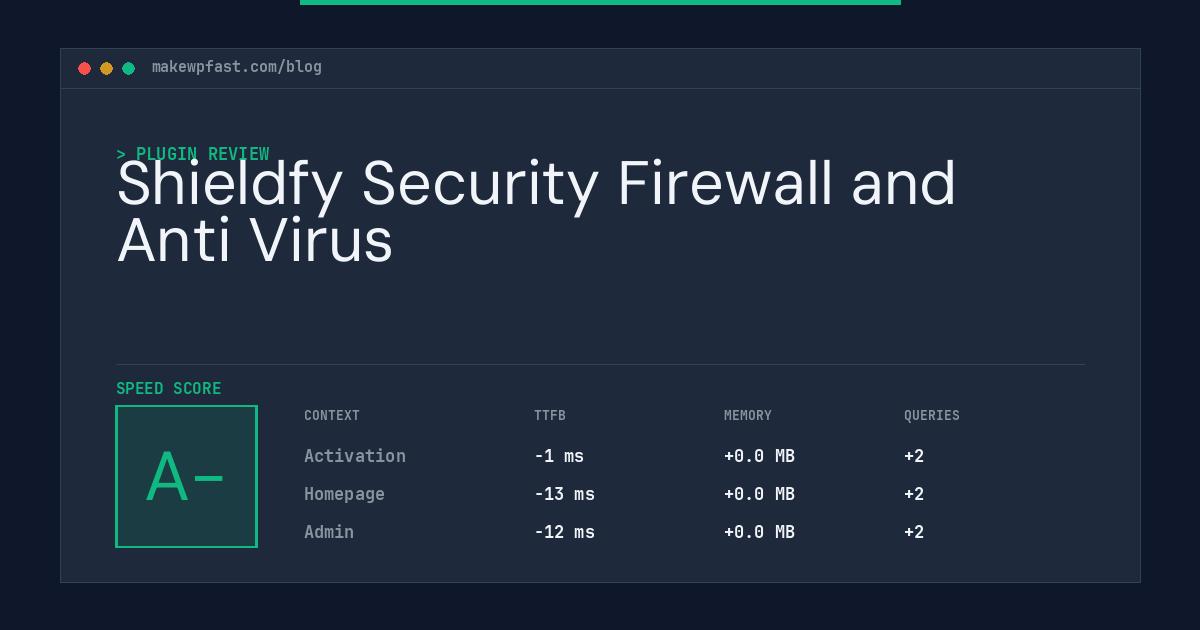 Shieldfy Security Firewall and Anti Virus - MakeWPFast