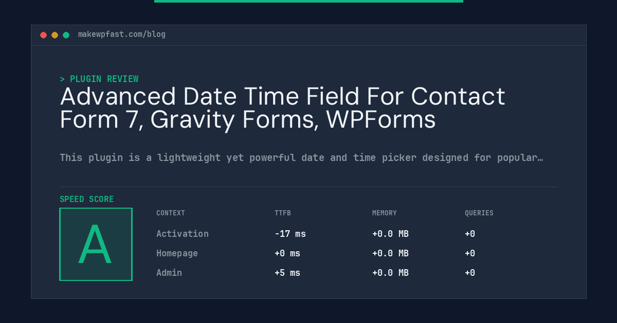 Advanced Date Time Field For Contact Form 7, Gravity Forms, WPForms - MakeWPFast