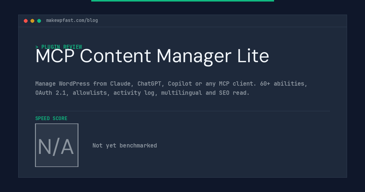 MCP Content Manager Lite - MakeWPFast