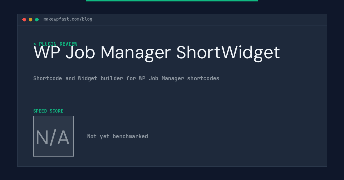 WP Job Manager ShortWidget - MakeWPFast