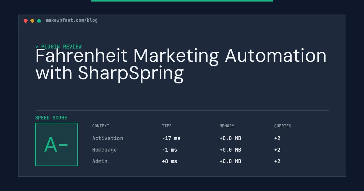 Fahrenheit Marketing Automation with SharpSpring - MakeWPFast