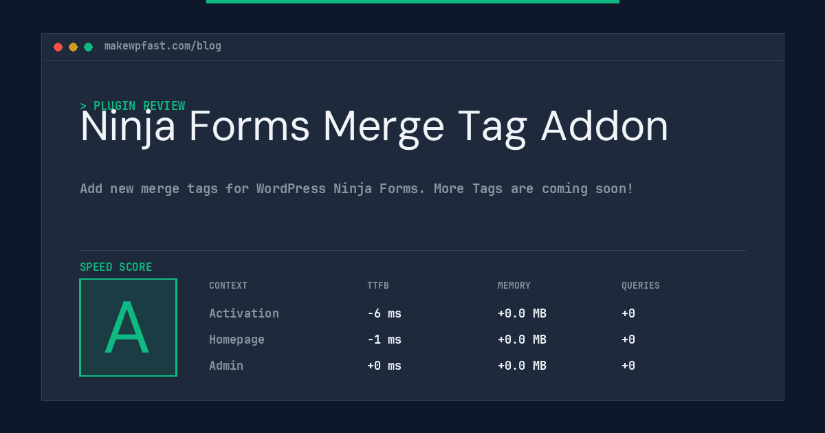 Ninja Forms Merge Tag Addon - MakeWPFast