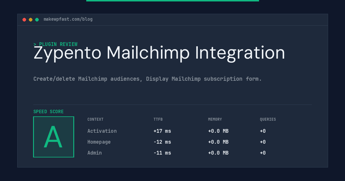 Zypento Mailchimp Integration - MakeWPFast