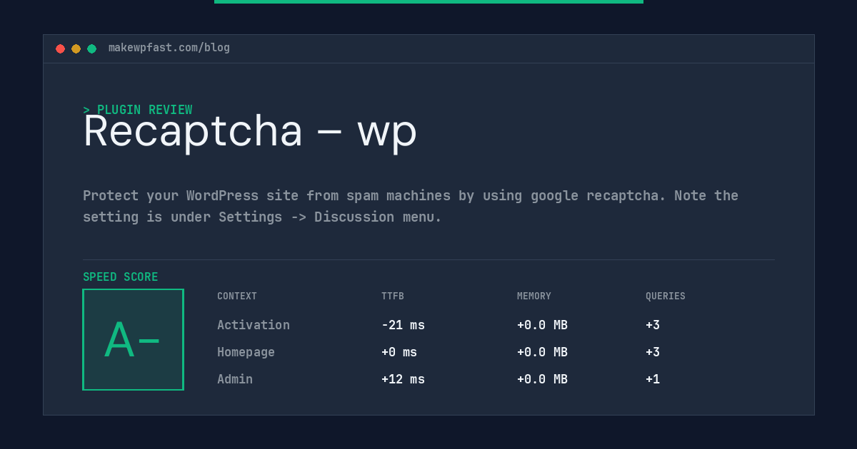 Recaptcha – wp - MakeWPFast