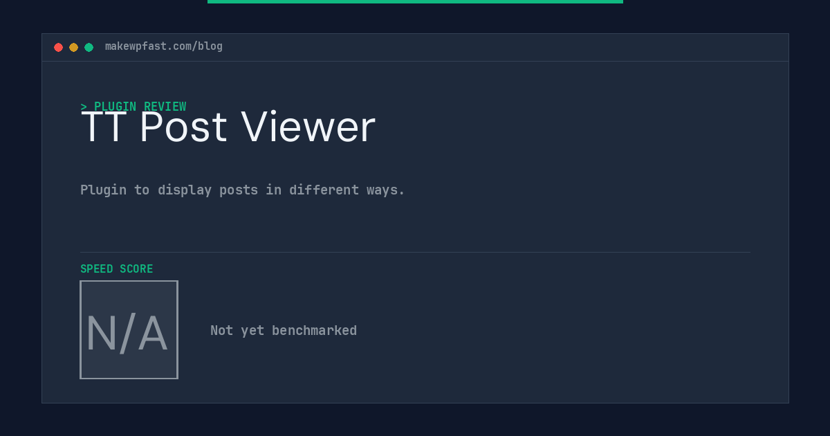 TT Post Viewer - MakeWPFast