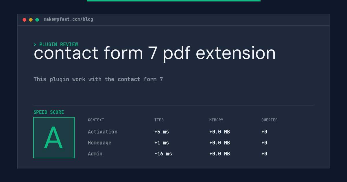 contact form 7 pdf extension - MakeWPFast