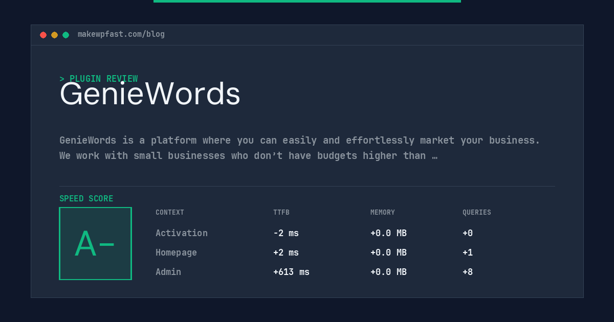 GenieWords - MakeWPFast