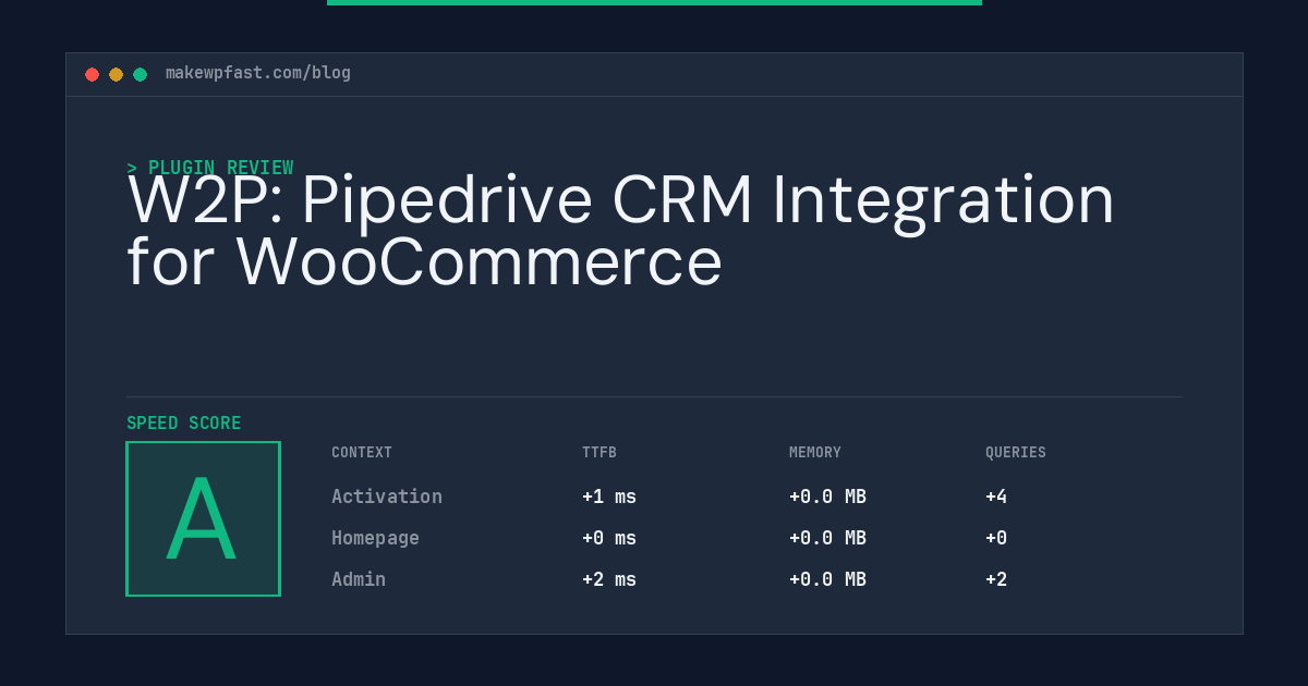 W2P: Pipedrive CRM Integration for WooCommerce - MakeWPFast