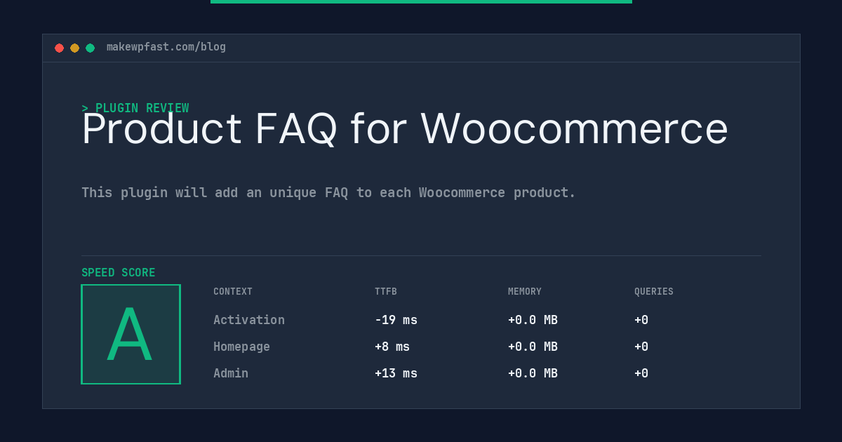 Product FAQ for Woocommerce - MakeWPFast
