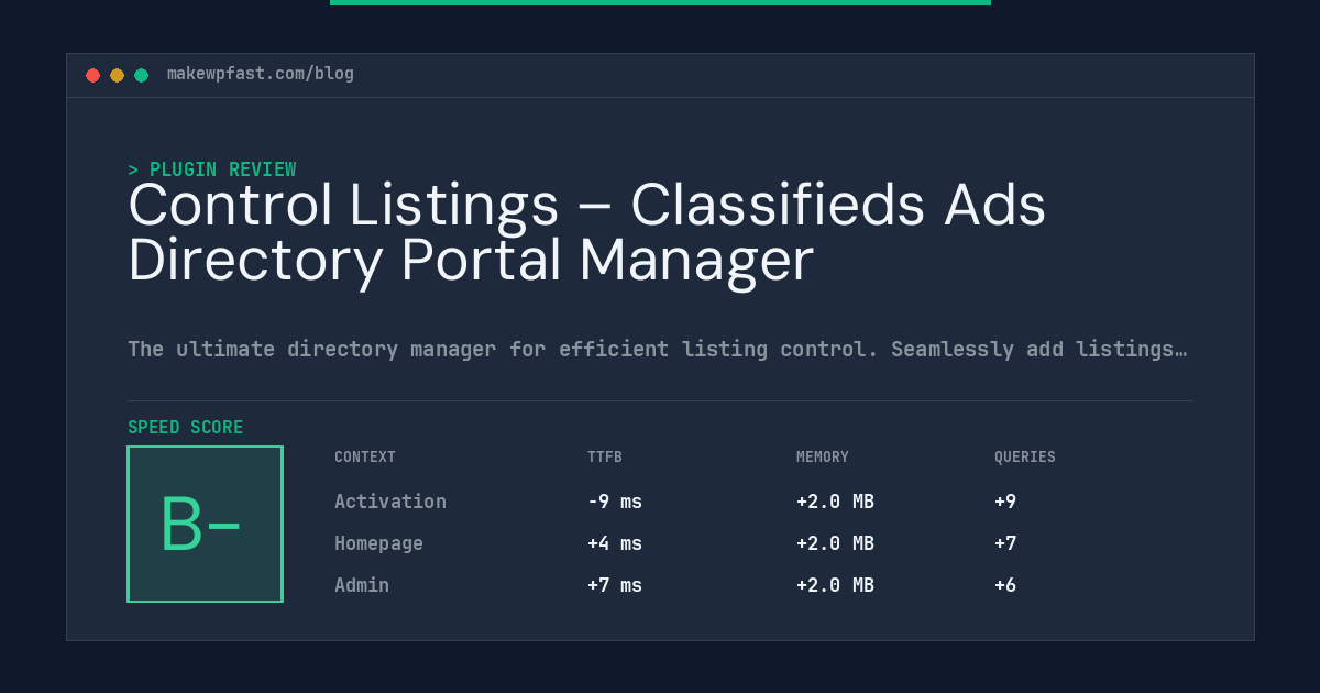 Control Listings – Classifieds Ads Directory Portal Manager - MakeWPFast