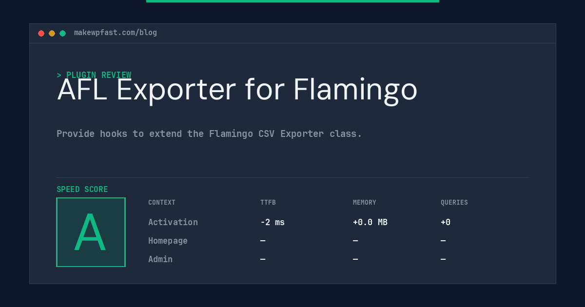 AFL Exporter for Flamingo - MakeWPFast