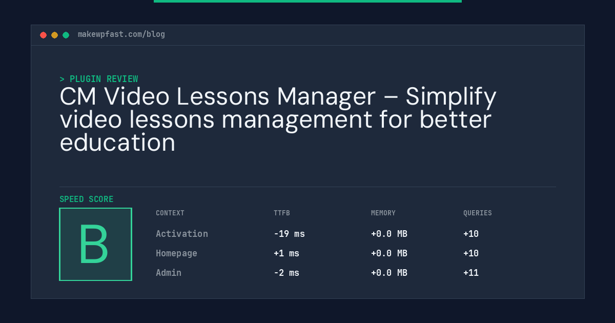 CM Video Lessons Manager – Simplify video lessons management for better education - MakeWPFast