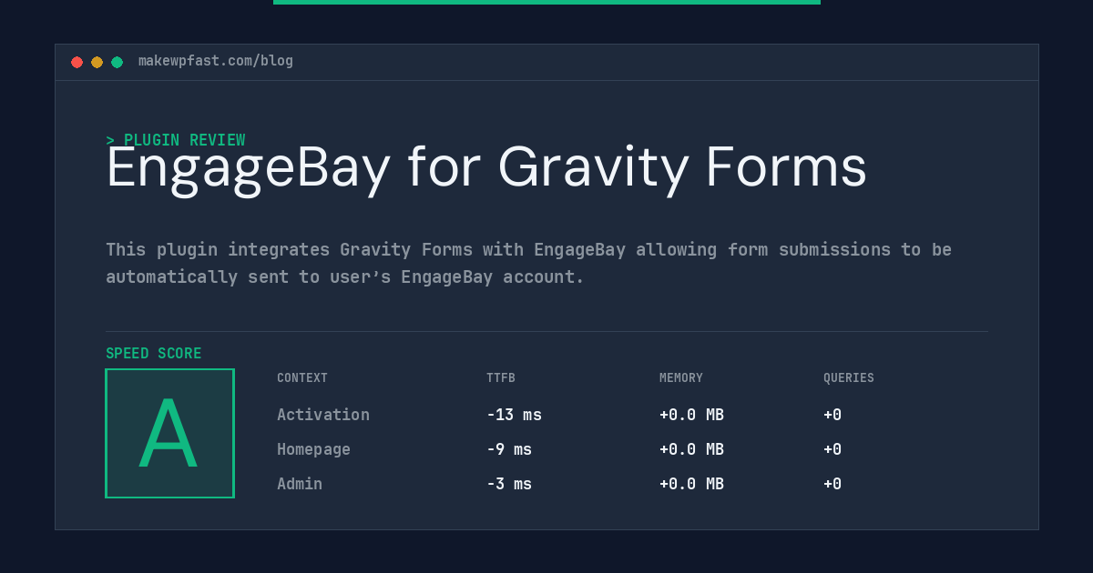 EngageBay for Gravity Forms - MakeWPFast