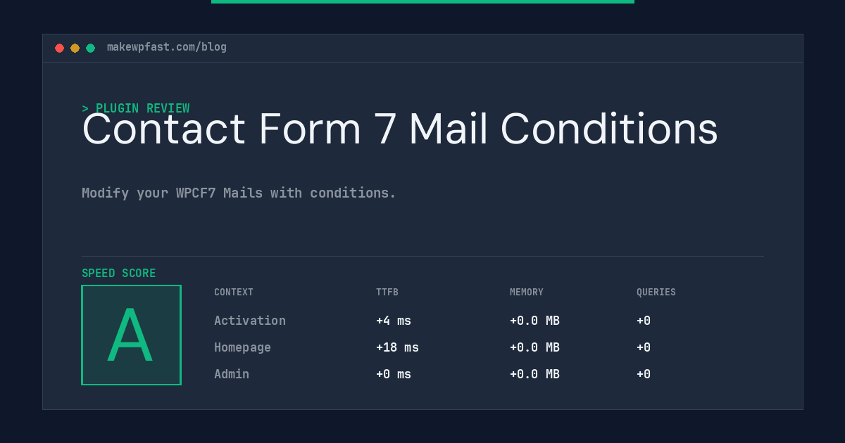 Contact Form 7 Mail Conditions - MakeWPFast