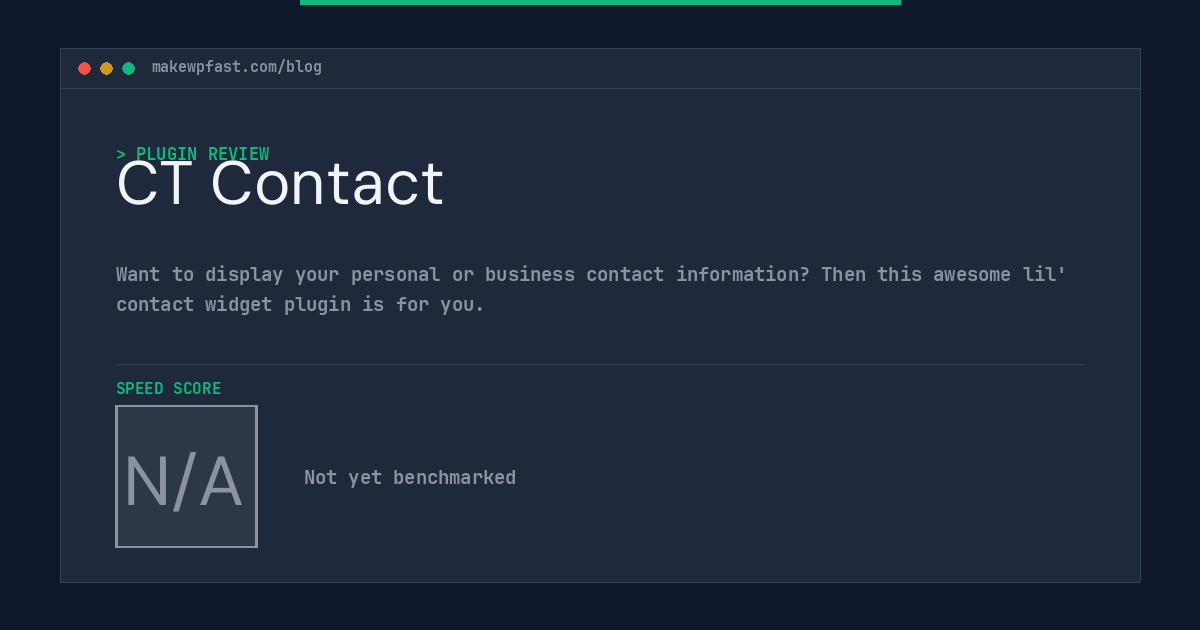 CT Contact - MakeWPFast