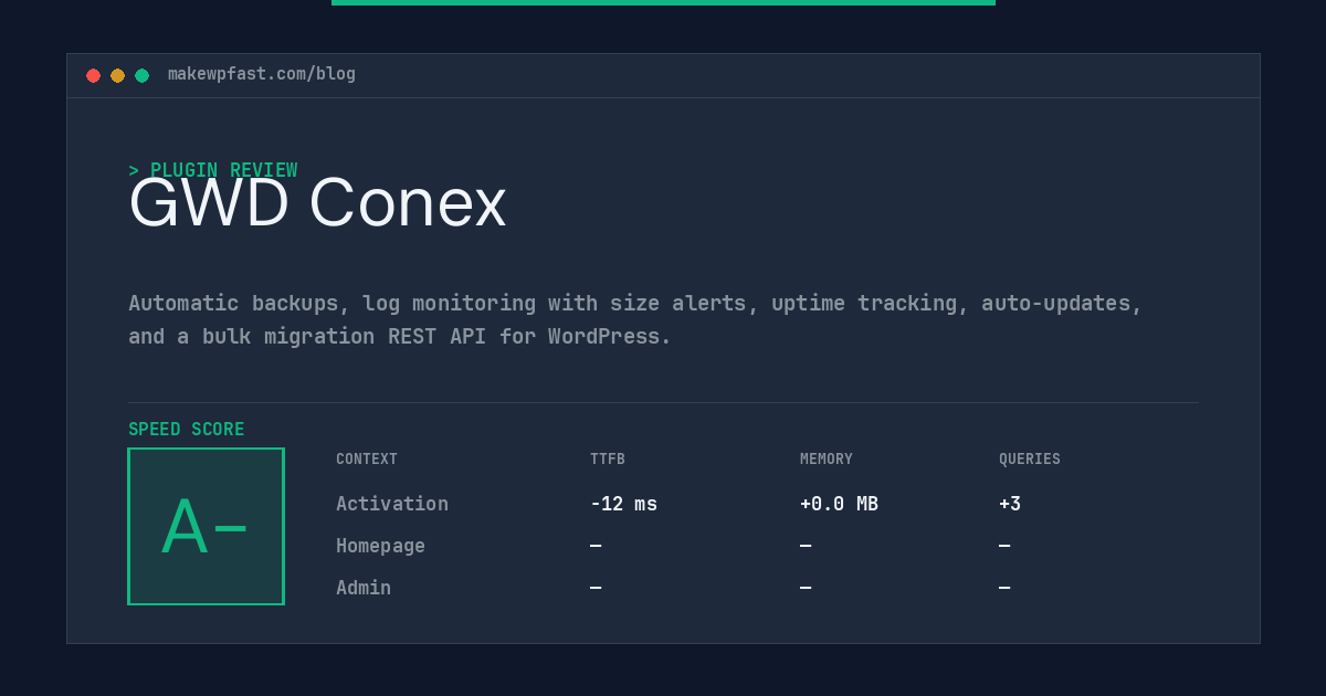 GWD Conex - MakeWPFast