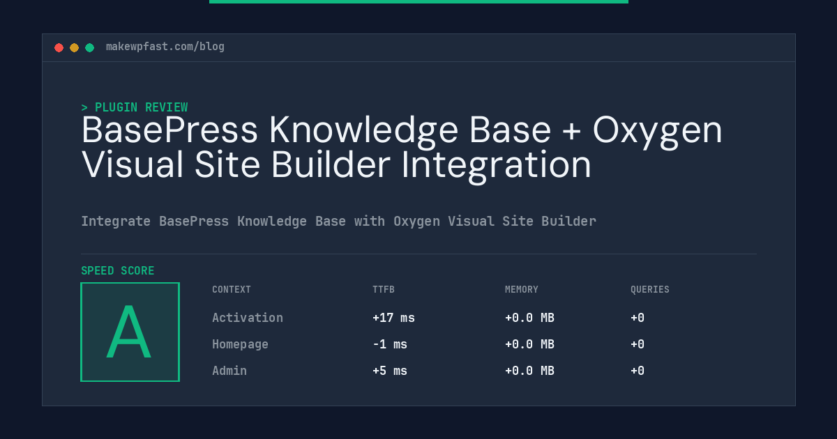 BasePress Knowledge Base + Oxygen Visual Site Builder Integration - MakeWPFast