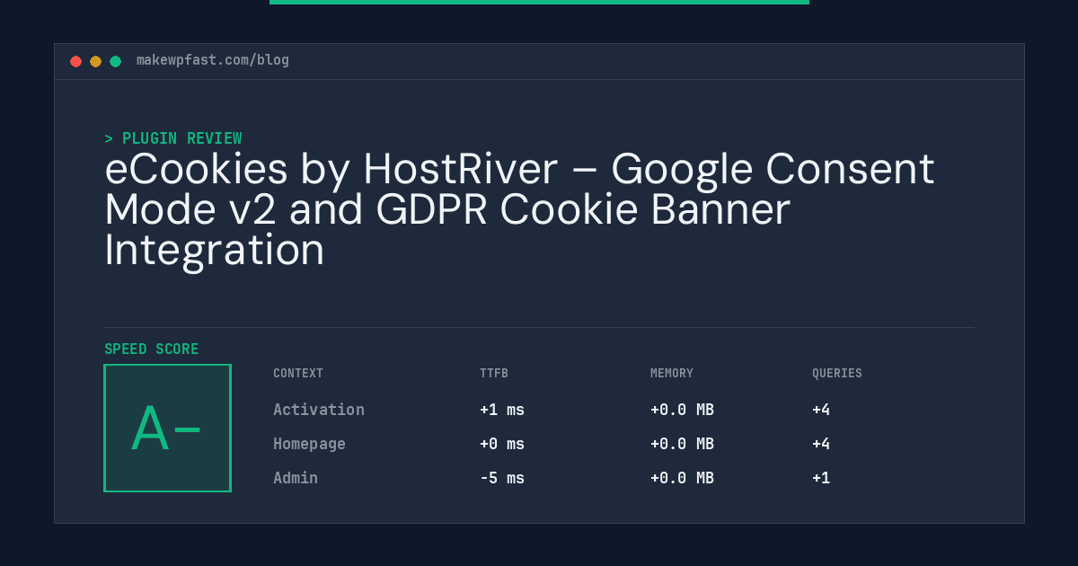 eCookies by HostRiver – Google Consent Mode v2 and GDPR Cookie Banner Integration - MakeWPFast