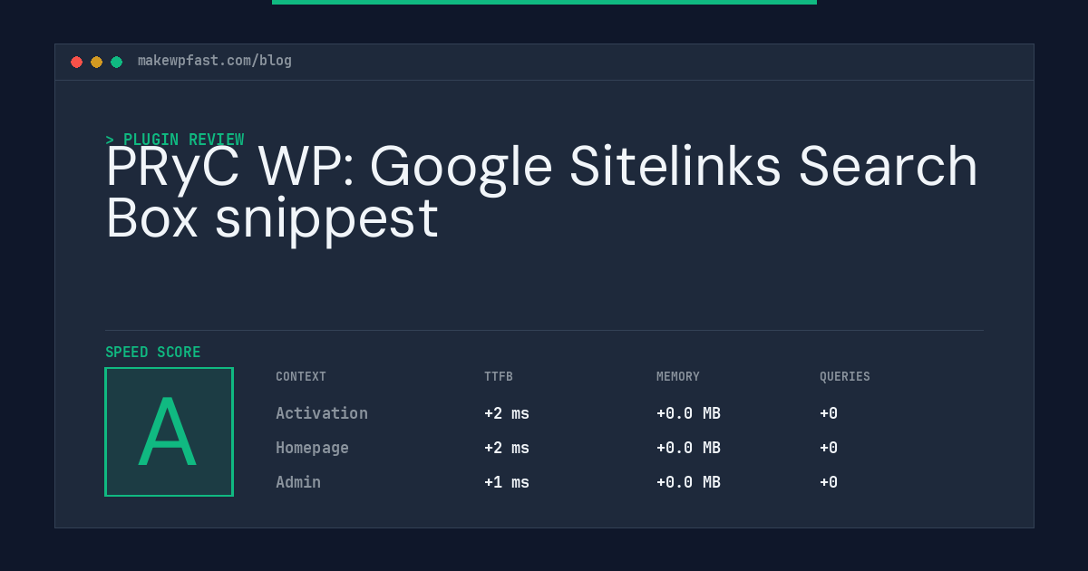 PRyC WP: Google Sitelinks Search Box snippest - MakeWPFast