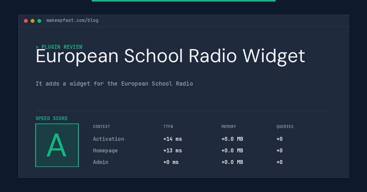 European School Radio Widget - MakeWPFast