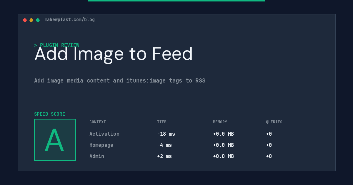 Add Image to Feed - MakeWPFast