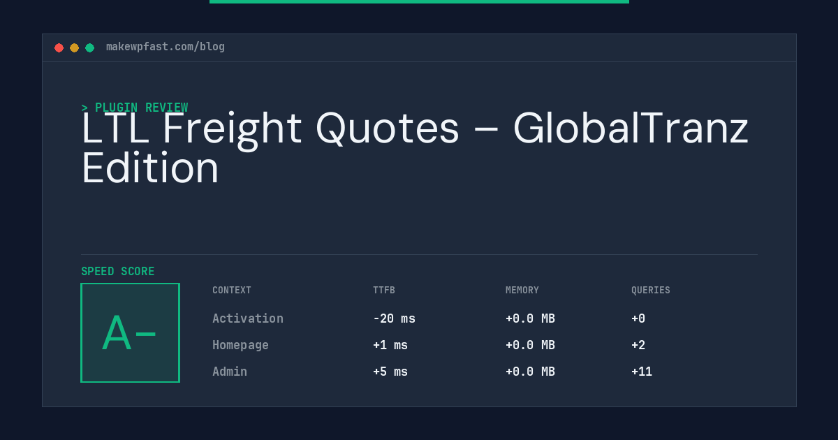 LTL Freight Quotes – GlobalTranz Edition - MakeWPFast
