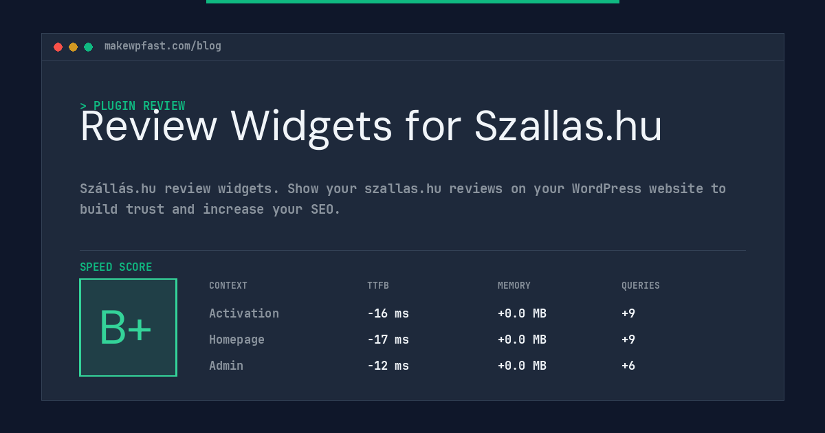 Review Widgets for Szallas.hu - MakeWPFast