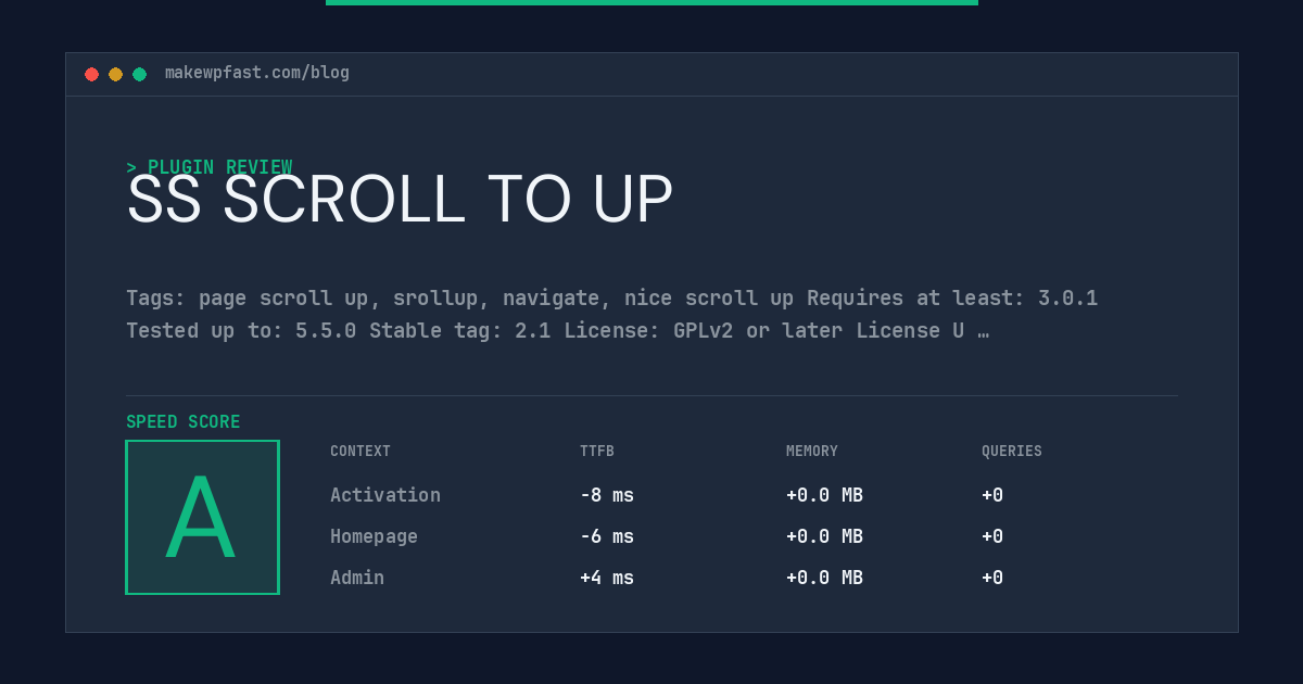 SS SCROLL TO UP - MakeWPFast